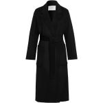 Schwarze IVY OAK Nachhaltige Wollmäntel mit Gürtel aus Wolle für Damen Größe 4 XL 