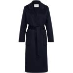 Marineblaue IVY OAK Nachhaltige Wollmäntel mit Gürtel aus Wolle für Damen Größe 4 XL 