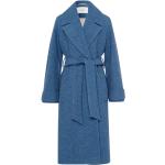 Reduzierte Blaue Melierte Wasserdichte IVY OAK Midi Trenchcoats aus Wolle für Damen Größe S 