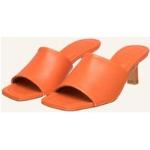 Orange ivylee Karree Kitten-Heel-Absatz Damenclogs & Damenpantoletten mit Ländermotiv aus Nappaleder Größe 38 