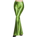 Grüne Vintage Kunstlederhosen mit Glitzer aus Leder für Damen Größe S für Partys 