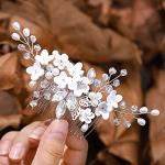 Silberne Elegante Haarkämme Hochzeit glänzend aus Kristall mit Strass für Damen für die Braut 