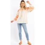 Reduzierte Orange Ethno Izia Rundhals-Ausschnitt Tunika-Blusen für Damen Größe L 