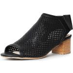 J. Adams Maddie Cutout Bootie - Adjustable Band Slip On Low Stacked Heel Shoes