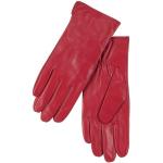 Reduzierte Rote Unifarbene Casual J. JayZ Gefütterte Handschuhe aus Lammleder für Damen Größe 7.5 