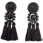 Schwarze J. JayZ Perlenohrringe aus Textil für Damen 1-teilig 