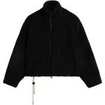 Schwarze Wendejacken mit Reißverschluss aus Fleece für Damen Größe XS 