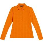 Orange Langärmelige J. LINDEBERG Langarm-Poloshirts aus Polyester für Damen für den für den Herbst 