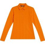 Orange Langärmelige J. LINDEBERG Langarm-Poloshirts aus Polyester für Damen für den für den Herbst 