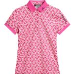 Pinke Kurzärmelige J. LINDEBERG Kurzarm-Poloshirts aus Polyester für Damen Größe M 
