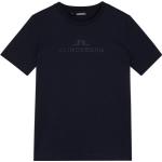 Marineblaue Sportliche Kurzärmelige J. LINDEBERG T-Shirts aus Baumwolle für Damen Größe XS 
