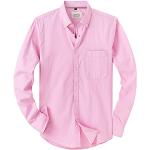 Rosa Langärmelige Herrenlangarmhemden mit Knopf Größe 4 XL für den für den Frühling 