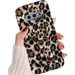 Braune Animal-Print Samsung Galaxy S10e Cases mit Leopard-Motiv mit Bildern aus Silikon für kabelloses Laden für Damen 