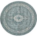 Hellblaue Vintage Rugvista Runde Runde Teppiche 200 cm aus Polypropylen 
