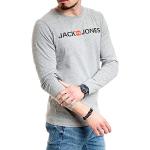 Reduzierte Hellgraue Melierte Oversize Langärmelige Jack & Jones T-Shirts für Herren Größe 3 XL 