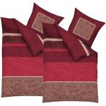 Rote Motiv Feinbiber Bettwäsche aus Baumwolle trocknergeeignet 155x220 