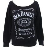 Schwarze Jack Daniel's Druckpullover aus Baumwolle für Damen Größe L 