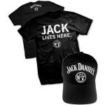 Schwarze Jack Daniel's Jack Lives Here Jack Daniels T-Shirts aus Baumwolle für Herren Größe L 