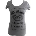 Jack Daniel's Women's T-Shirt Label Logo grau - L - offizielles Lizenzprodukt