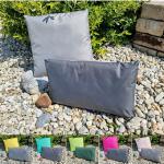 Anthrazitfarbene Motiv Moderne Outdoor Kissen aus Polyester schmutzabweisend 50x30 2-teilig 