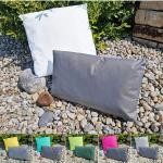 Elfenbeinfarbene Motiv Moderne Outdoor Kissen aus Polyester schmutzabweisend 50x30 2-teilig 
