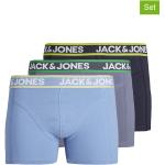 Reduzierte Hellblaue Jack & Jones Herrenboxershorts aus Baumwolle Größe S 3-teilig 
