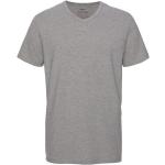 Hellgraue Melierte Kurzärmelige Jack & Jones V-Ausschnitt T-Shirts für Herren Größe XL 