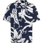 Marineblaue Kurzärmelige Jack & Jones Hawaiihemden aus Popeline Größe S 