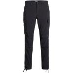 Schwarze Unifarbene Casual Jack & Jones Freizeithosen mit Reißverschluss aus Baumwolle für Herren Weite 30 