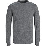 JACK & JONES Dünner Langarm Strickpullover Rundhals Basic Sweater Shirt Jumper JJEBASIC, Größe Pullover:L,Farben:Navy
