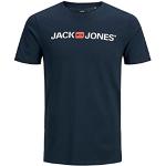Reduzierte Marineblaue Jack & Jones Rundhals-Ausschnitt T-Shirts aus Baumwolle für Herren Größe 3 XL Große Größen 