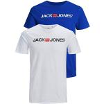 JACK & JONES Herren JJECORP Logo Tee SS Crew Neck 2er Pack T-Shirt, White/2-PACK W.SURF The Web/RE, XL