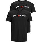 Schwarze Jack & Jones T-Shirts für Herren Größe 3 XL 2-teilig 