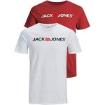 Reduzierte Rote Kurzärmelige Jack & Jones Rio T-Shirts für Herren Größe XS 2-teilig 