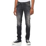 Reduzierte Schwarze Jack & Jones Rise Slim Fit Jeans mit Knopf aus Denim für Herren Weite 32 für den für den Sommer 