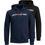 Dunkelblaue Jack & Jones Herrensweatshirts mit Kapuze Größe M 