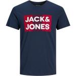 Marineblaue Jack & Jones Rundhals-Ausschnitt T-Shirts aus Baumwolle für Herren Größe S 3-teilig 