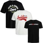 Jack & Jones Core Rundhals-Ausschnitt T-Shirts aus Baumwollmischung für Herren Größe M 3-teilig 