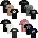 Jack & Jones Core Rundhals-Ausschnitt T-Shirts aus Baumwollmischung für Herren Größe XL 3-teilig 
