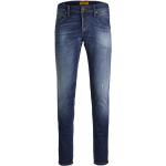 Reduzierte Blaue Atmungsaktive Jack & Jones Slim Fit Jeans aus Denim für Herren Weite 29, Länge 32 