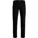 Reduzierte Schwarze Unifarbene Jack & Jones Clark Jeans mit Stickerei mit Reißverschluss aus Baumwolle für Herren Weite 30, Länge 32 