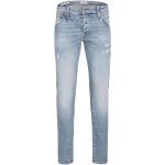 Reduzierte Hellblaue Bestickte Jack & Jones Ripped Jeans & Zerrissene Jeans mit Reißverschluss aus Baumwolle für Herren Größe XXL Weite 44, Länge 30 