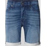 Blaue Unifarbene Jack & Jones Jeans-Shorts aus Baumwollmischung für Herren Größe M für den für den Sommer 