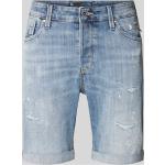 Hellblaue Jack & Jones Jeans-Shorts aus Baumwollmischung für Herren Größe XXL für den für den Sommer 