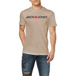 Beige Kurzärmelige Jack & Jones Noos T-Shirts aus Baumwolle für Herren Größe 3 XL 2-teilig 