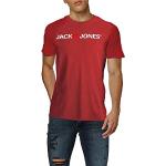 Rote Kurzärmelige Jack & Jones Noos T-Shirts aus Baumwolle für Herren Größe S 