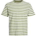 Grüne Gestreifte Kurzärmelige Jack & Jones Green T-Shirts für Herren Größe L 