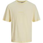 Gelbe Kurzärmelige Jack & Jones Rundhals-Ausschnitt T-Shirts durchsichtig für Herren Größe XXL 