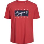Rote Kurzärmelige Jack & Jones Rundhals-Ausschnitt T-Shirts für Herren Größe S 