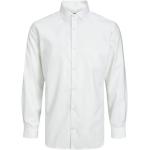 Weiße Langärmelige Jack & Jones Button Down Kragen Herrenlangarmhemden aus Twill Größe XXL 